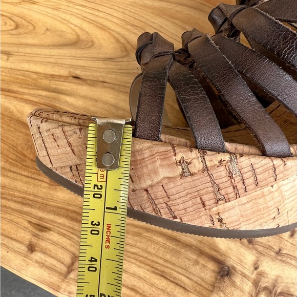 Audrey Brooke Leather Gladiator Wedge Sandals DK Brown SZ 7 NWOT - Picture 12 of 12